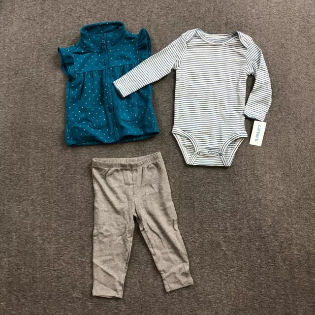 CARTERS Baby 3 Piece Set 18 Months Dress/Pants/Bodysuit Multicolor Assorted NWT