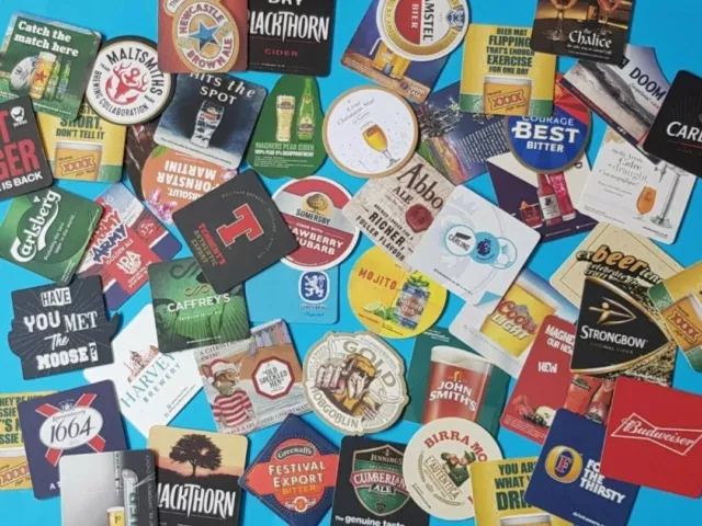 Pack Of 50 Brand New Unused Assorted Beer mats / Coasters