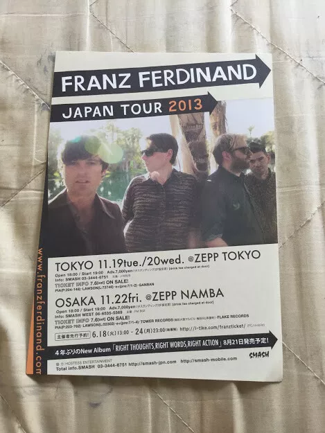 Franz Ferdinand Japan tour promo flyer 2013