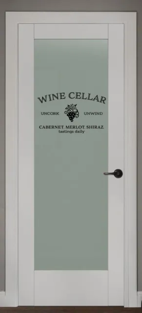 Wine Cellar Uncork Unwind Vinyl Wall Decal Lettering Sticker Door Sign Grape