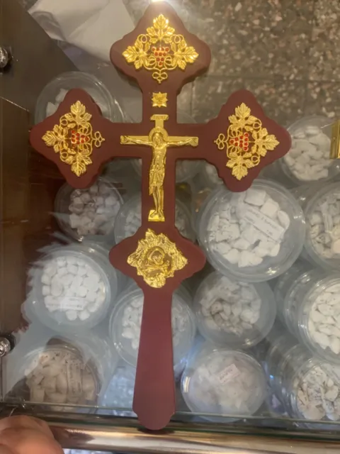 Orthodox hand blessing cross Christian wooden handmade crucifix Jesus Christ