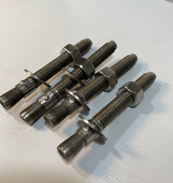 (4) 1/2" x 4 1/4" Stainless Steel Wedge Anchors With Hardware