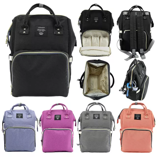 LEQUEEN Nappy Baby Bags Diaper Mummy Bag Multifunction Travel changing Backpack