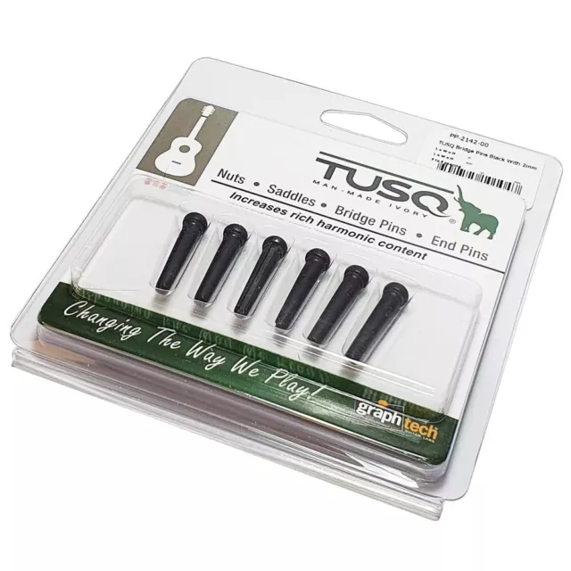 Graph Tech Tusq Traditional Bridge Pins - Black with Mother of Pearl Dots