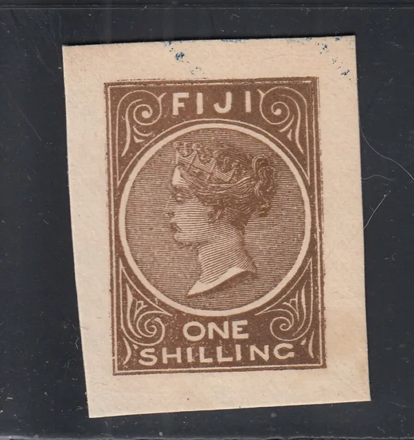 Fiji Scott 44 Queen Victoria Yellow Brown Forgery - 1881 Issue Fournier Forgery
