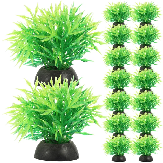 20 Pcs Aquarium Landscaping Tall Fish Tank Large Plastic Plants Decorations