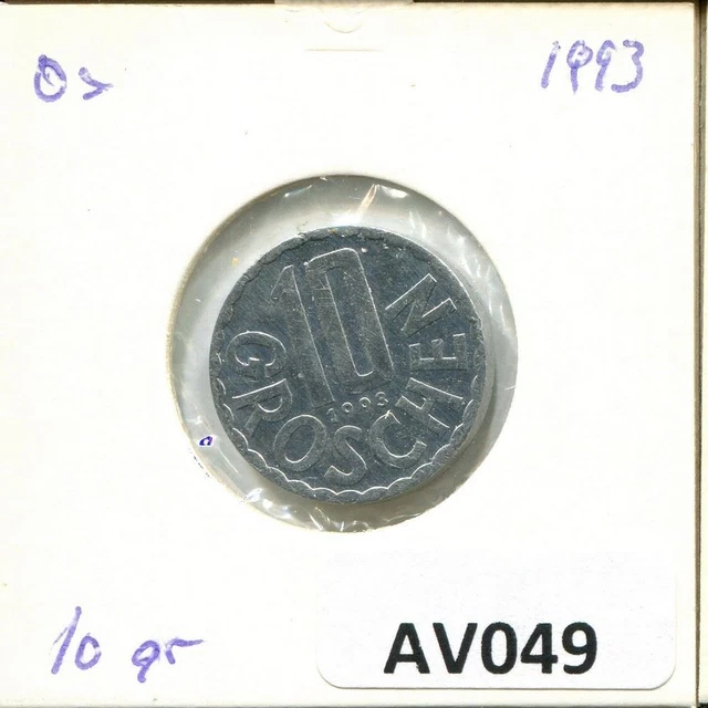 10 GROSCHEN 1993 AUSTRIA Coin #AV049C 3
