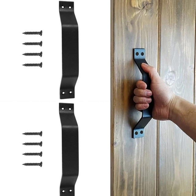 9" Sliding Heavy Duty Barn Door Handle Cabinet Pull Gate Hardware Black 1/2 Pcs