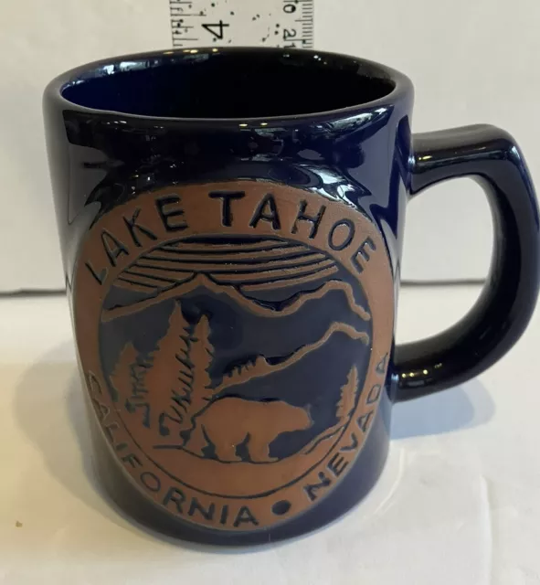 Lake Tahoe Coffee Mug Nevada Pottery Cup Bear Ski Mountain vacation