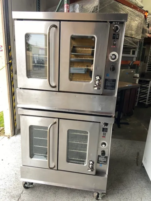 Gas Convection Ovens Double Stack Bakery Depth Montague 115A Stainless NSF #1824