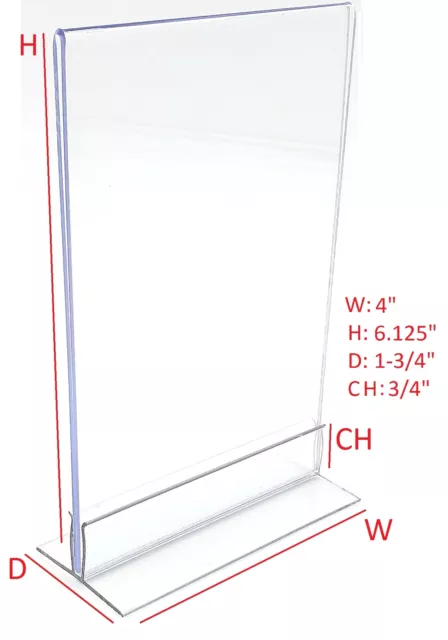 T'z Tagz New Clear 4x6 Double Sided Sign Holder Picture Frame Display Stand 3Pk