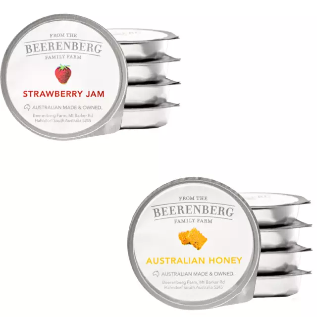 BULK LOT 40 x Beerenberg Mixed Jams Honey, Strawberry 14G | Bnb Supplies