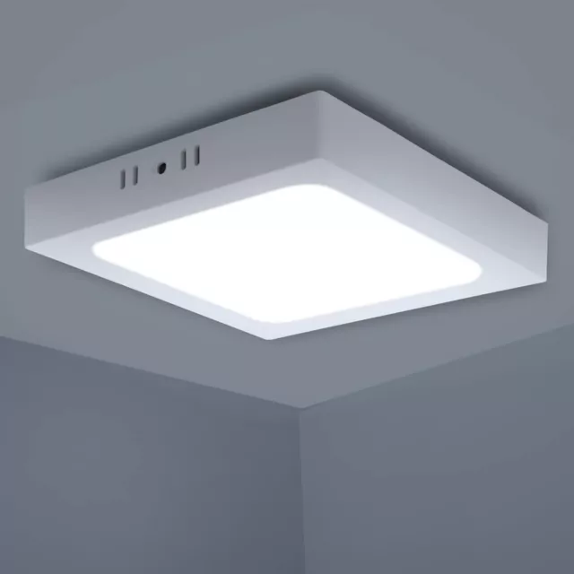 Plafoniera quadrata LED montaggio esterno luce soffitto 6 12 18 25W 6500K