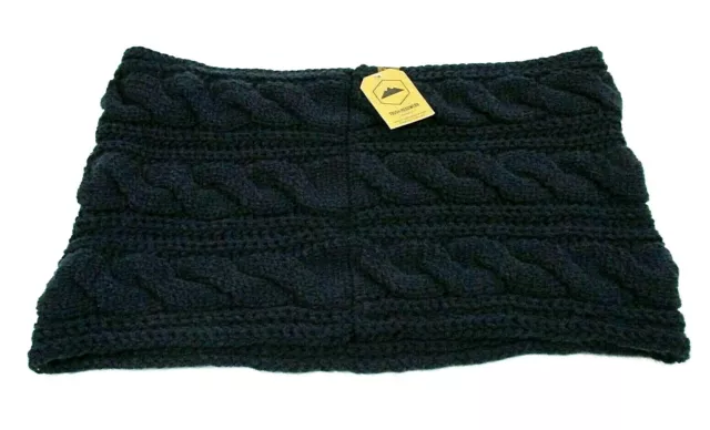 Chunky Cable Knit Infinity Scarf by Tough Headwear Dark Navy Blue Women's NWT 2