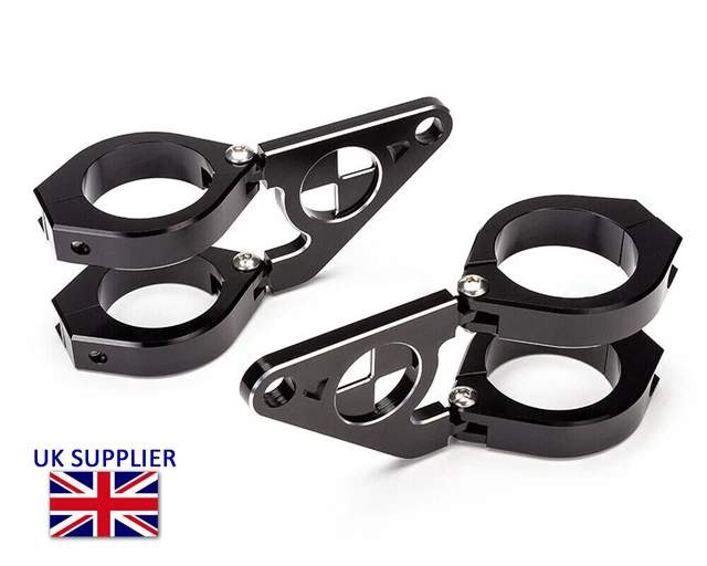 Lot De 2 Supports Universels Pour Phare Moto - Pince 21mm à 37mm, En Alliage D'aluminium Noir
