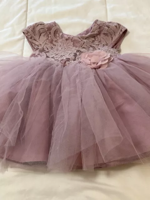 New Baby Girl’s Girls Size 12 month Pippa & Julie Mauve Formal Dress Outfit