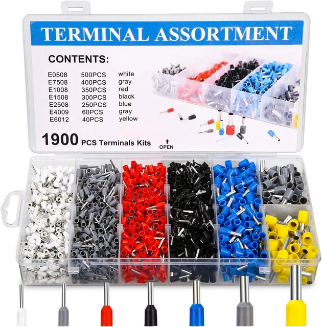 Set Capicorda Elettrici 1200 Pezzi - Terminali A Crimpare Per Fai Da Te E Riparazioni Elettroniche