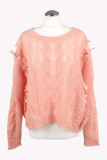 Twinset Milano Pullover Donna Tgl 40 Nuovo Rosa Maglione a Maniche Lunghe