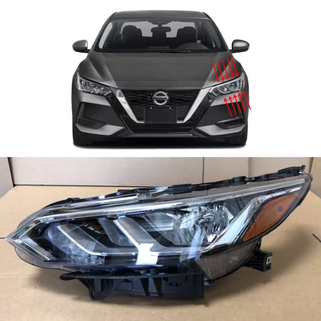 Halogen Left Headlight Assembly For 2020 2021 2022 Nissan Sentra S SV Driver