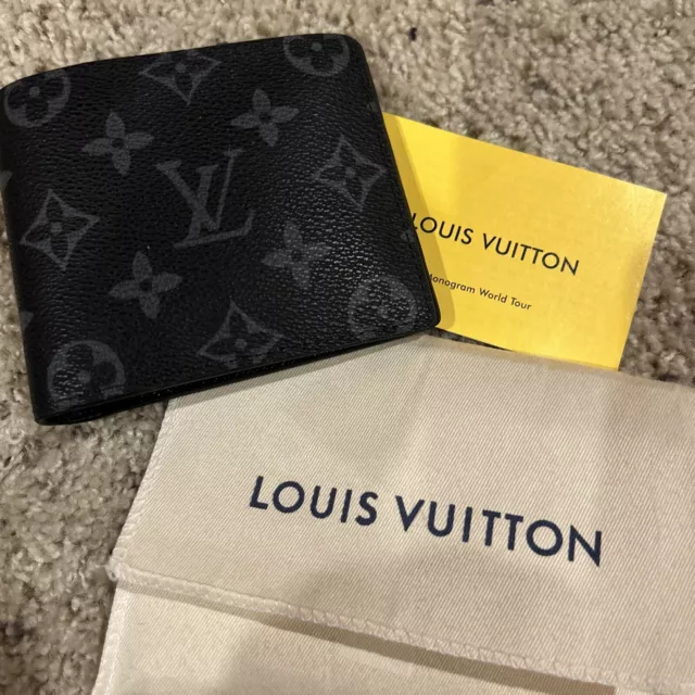LOUIS VUITTON Louis Vuitton Portefeuille Multiple Bifold Wallet M62901 Monogram  Shadow Noir Black