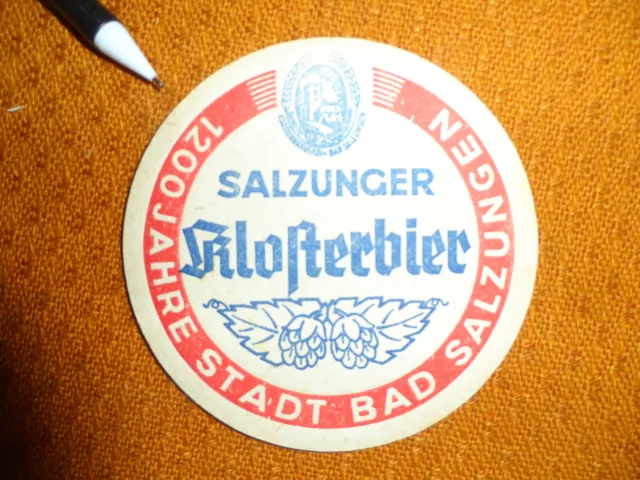 Sehr alter / seltener Bierdeckel DDR - Klosterbrauerei Bad Salzungen, 1200 J. !!