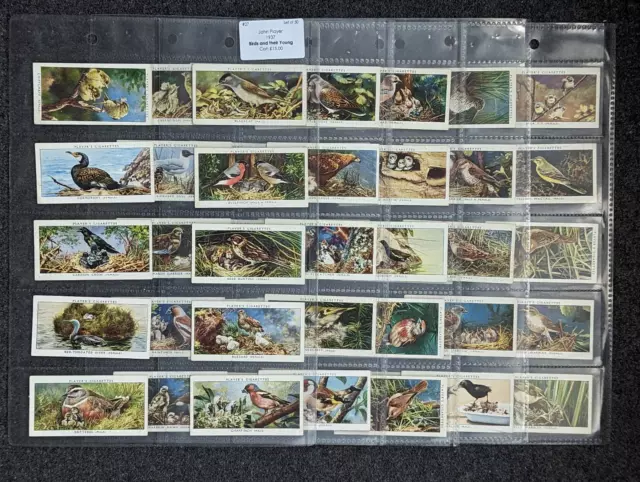 John Player's 1937 Birds and their Young Set of 50 Cigarette Cards