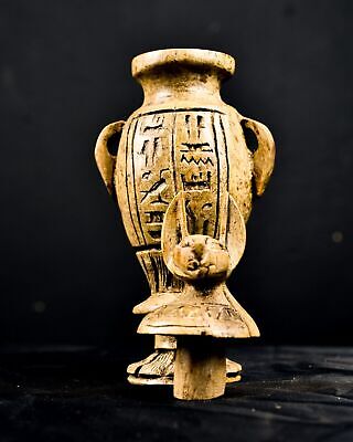 RARO ANTIGUO EGIPCIO ANTIGUO Jarrón pequeño faraónico Anubis 1425 A.C.