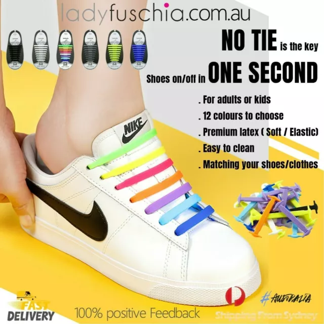 Easy Lazy No Tie Elastic Silicone Shoe Laces Cool Guy Sports Shoelaces Unisex