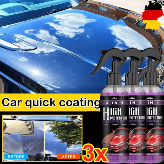 3Stück 3in1 Hoher Schutz Schnell Hydrophob Auto Lack Keramik Beschichtung Spray