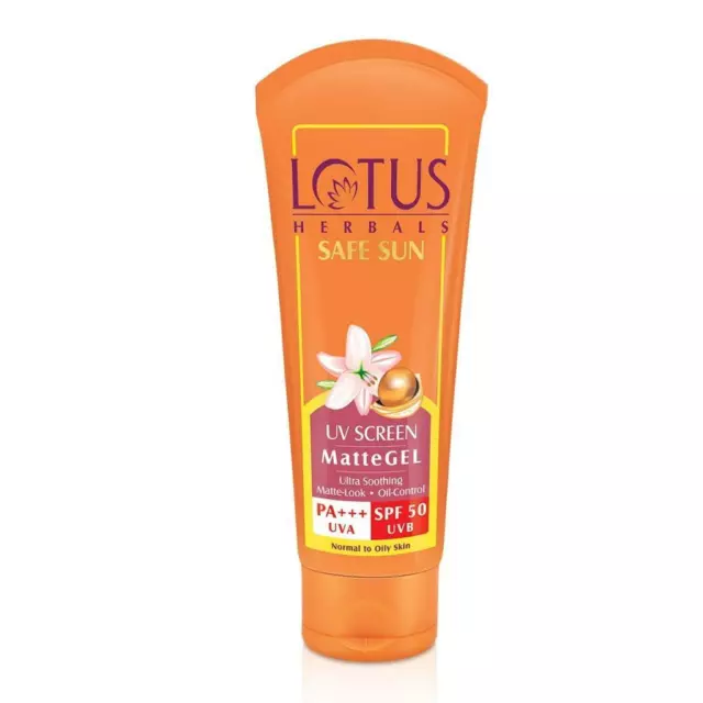 Lotus Herbals Sicher Sonne UV Display Matt Gel 50 GM SPF 50 Haut Gesicht Körper