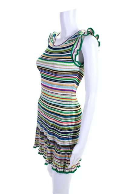 Milly Minis Girls Striped Print Ribbed Sleeveless Maxi Dress Multicolor Size 14 2