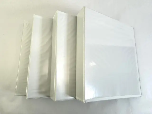 Lot of 4 EXP 2 Inch Non View 3 Ring Binders White School Office Supplies