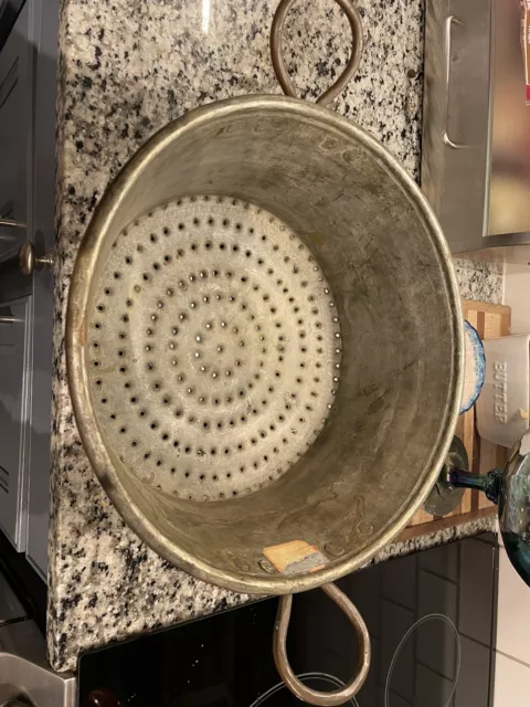 Antique French hand forged Early 19th Century Copper Metal Strainer