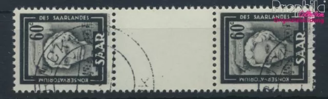 Briefmarken Saarland 1951 Mi 273ZS Zwischenstegpaar gestempelt(9487272