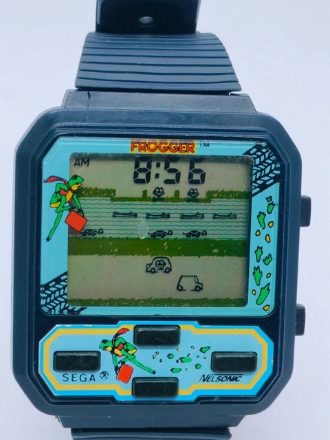 NELSONIC FROGGER GAME Watch SEGA working no sound Used Arcade