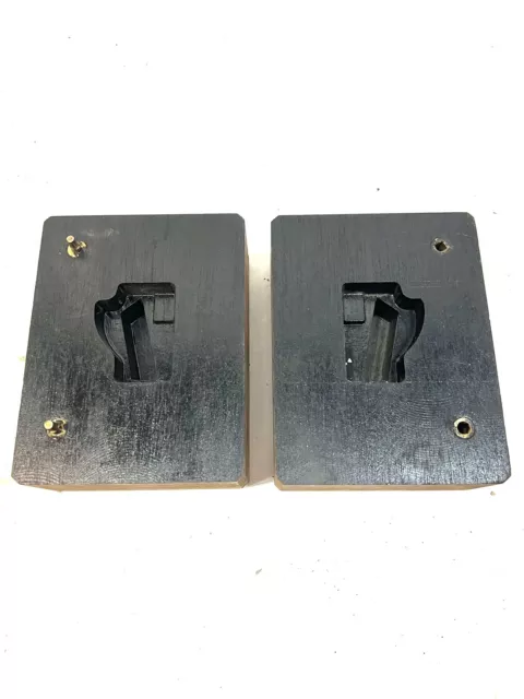 Vintage 2 Piece Industrial Wood Foundry Mold Pattern - Flow Dictator