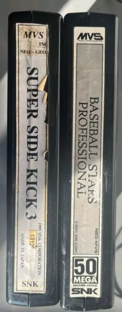 Baseball Stars Professional + Super Sidekicks 3 Neo Geo MVS Authentic Tested