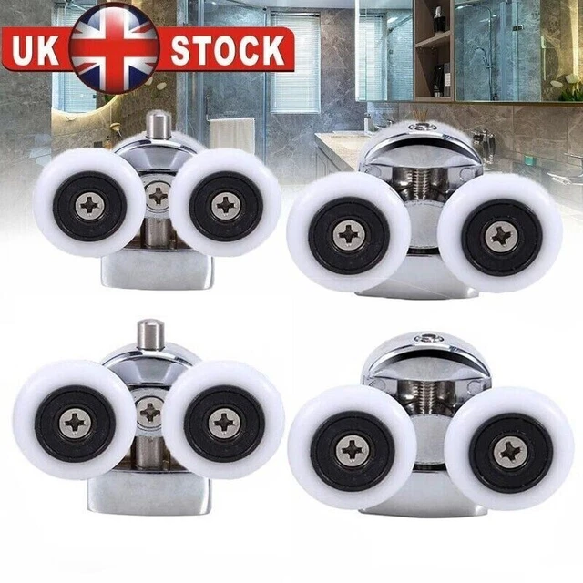 4 X TWIN Shower Screen Door ROLLERS/Runners/Wheels Top & Bottom 23mm