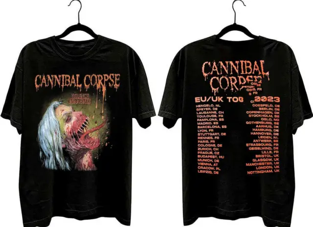 vintage Cannibal Corpse Tour 2023 T-shirt Black Unisex S-5Xl 2F760