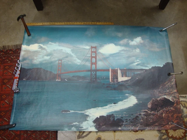 Vintage Oversized Large Poster of Golden Gate Bridge