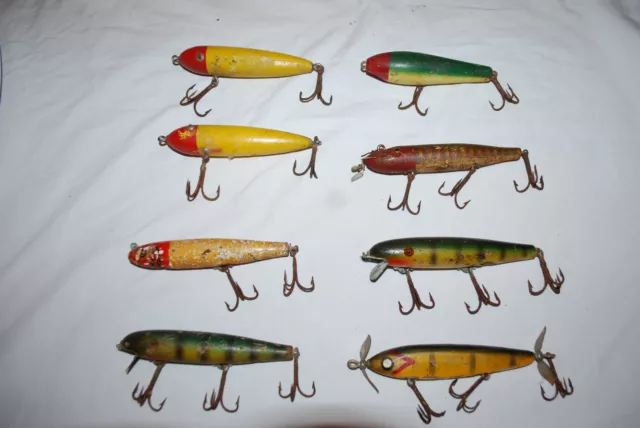 VINTAGE WOODEN FISHING Lures lot of 8 $41.00 - PicClick