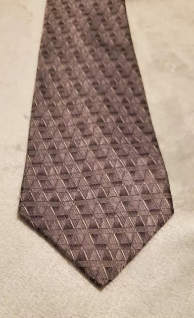Zylos George Machado Men's Tie Gray Purple Multicolor Abstract 100% Silk Necktie