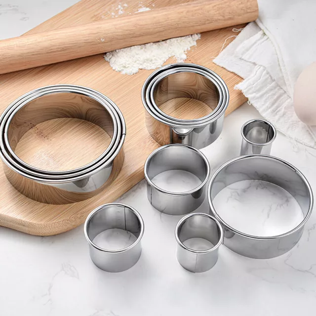 11pcs Round Cookie Biscuit Cutters Circle Pastry Cutters Baking Circle Ring M ZK