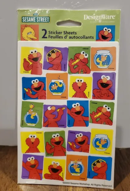 Vintage Sesame Street ELMO Stickers American Greetings 2 Sheets 40pc New Sealed