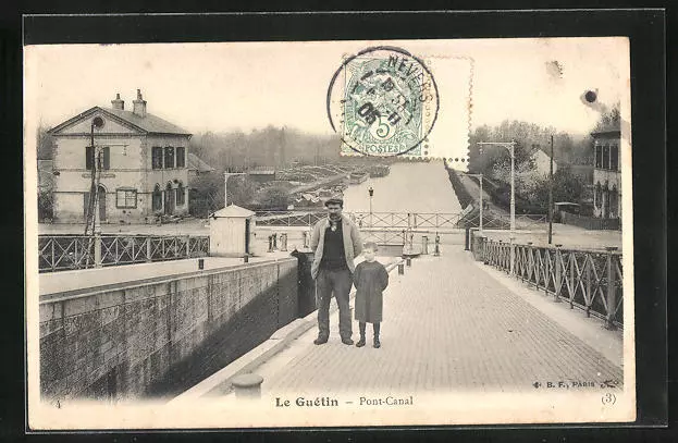 CPA Le Guétin, Pont-Canal 1905