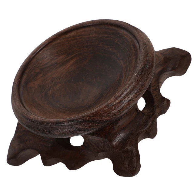 Support Boule Cristal Fleur Rose - Présentoir Sphère Minéral Doré Antique 8x8x6 Cm