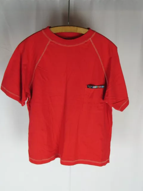 Vtg 1980's Paris Sport Club Pocket T Shirt Red Flag Patch Raglan Style Nice! 80s 2