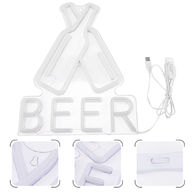 BLACK TABLE LAMP Beer Neon Light USB Night Lights Bedroom Wall Decor