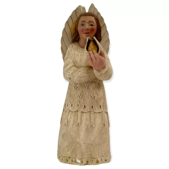 Leo R Smith Folk Art Primitive Angel Figurine 9" Birch Box Numbered