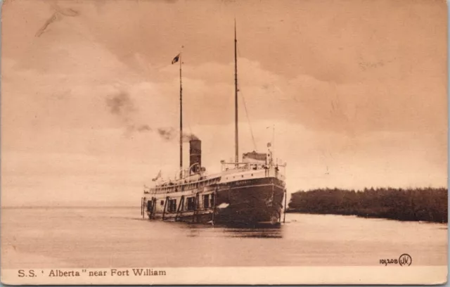 SS Alberta near Fort William Ontario ON c1909 Postcard E31